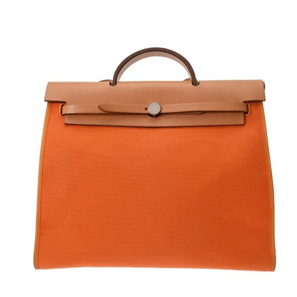 HERMES Herbag Zip MM 2WAY Orange hand bag 800000136557000 - Picture 1 of 10